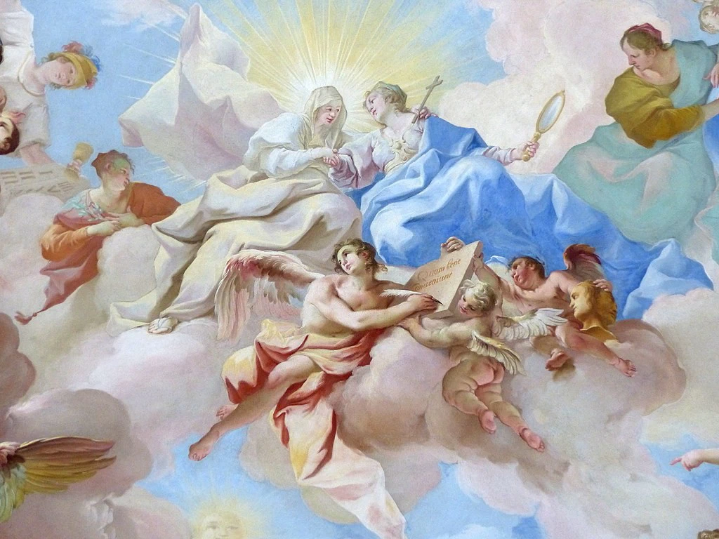 Unione della Fede e la Scienza - dettaglio, Stift Altenburg Kaiserstiege